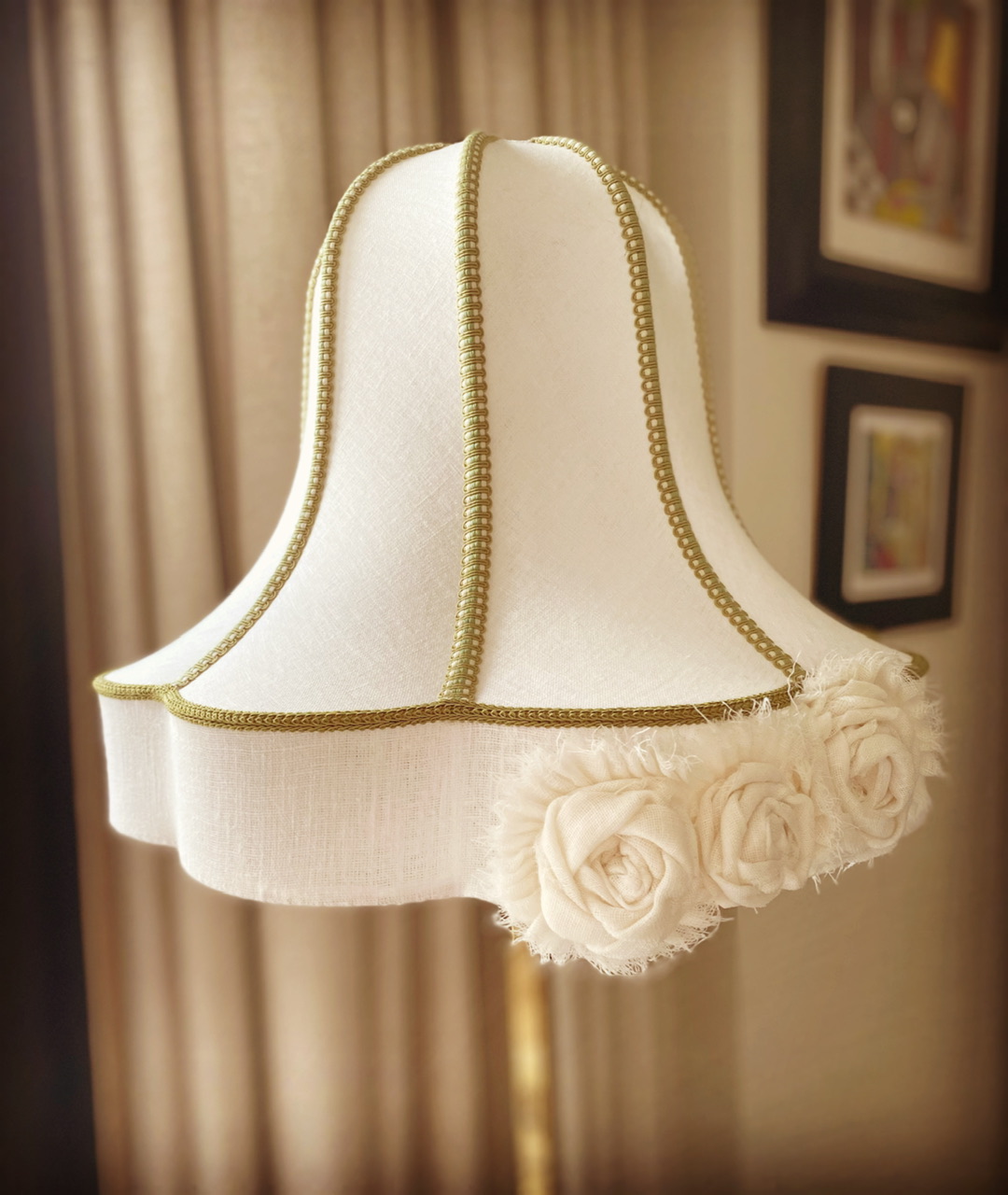 Lampe vase d'Allemagne de l'Ouest avec abat-jour fait main | €85