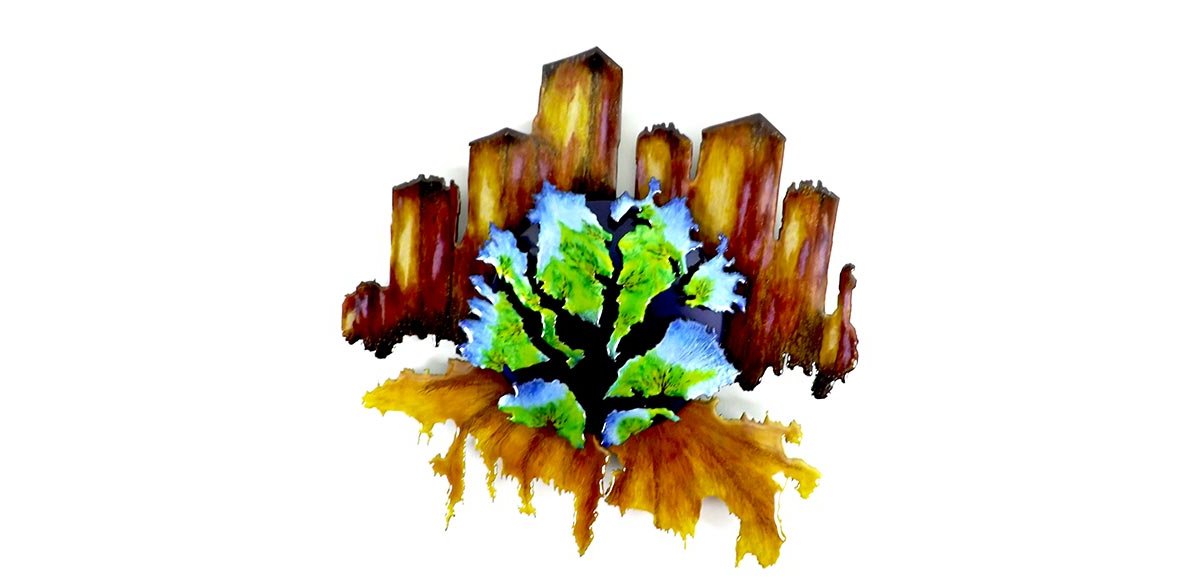 Pièce décorative murale en émail 3D 