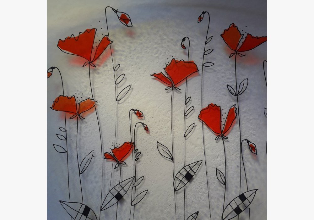 fusing coquelicots et grisaille 