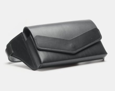 Sac ceinture cuir noir – cousu main | Darksails