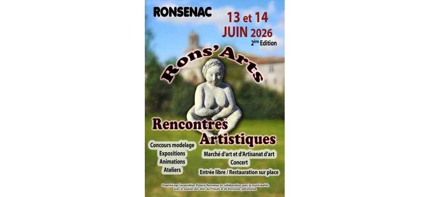 RONS’ARTS&nbsp;: le 13 et 14 juin 2026