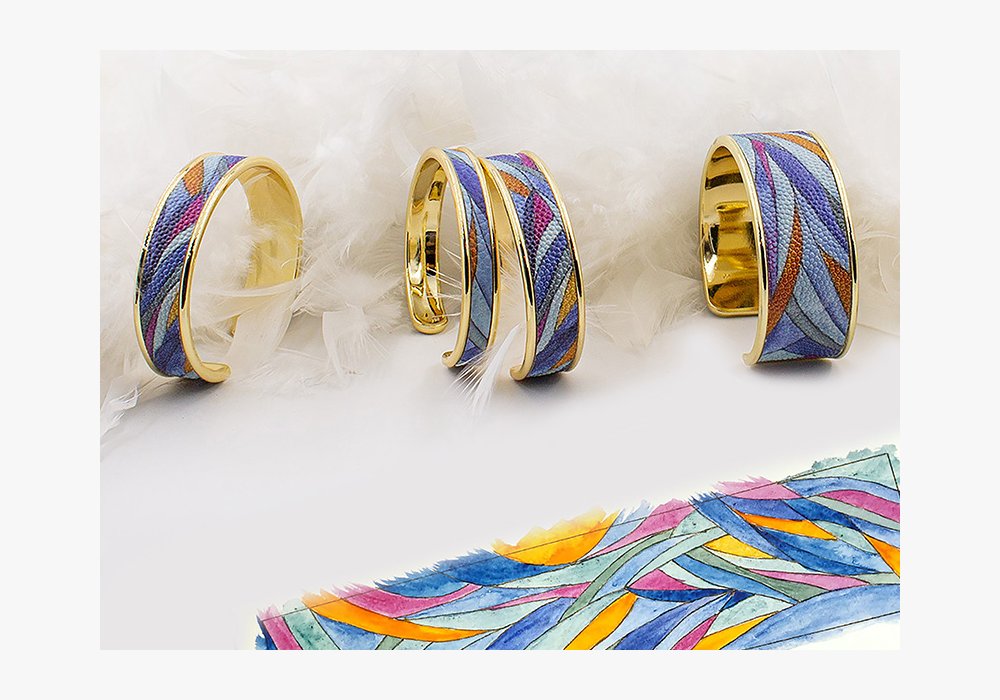 Bracelets cuir motif 