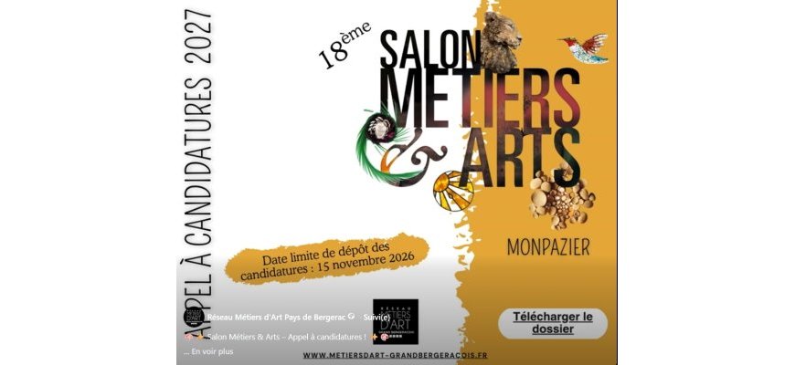 Appel à candidatures Salon Métiers & Arts Monpazier