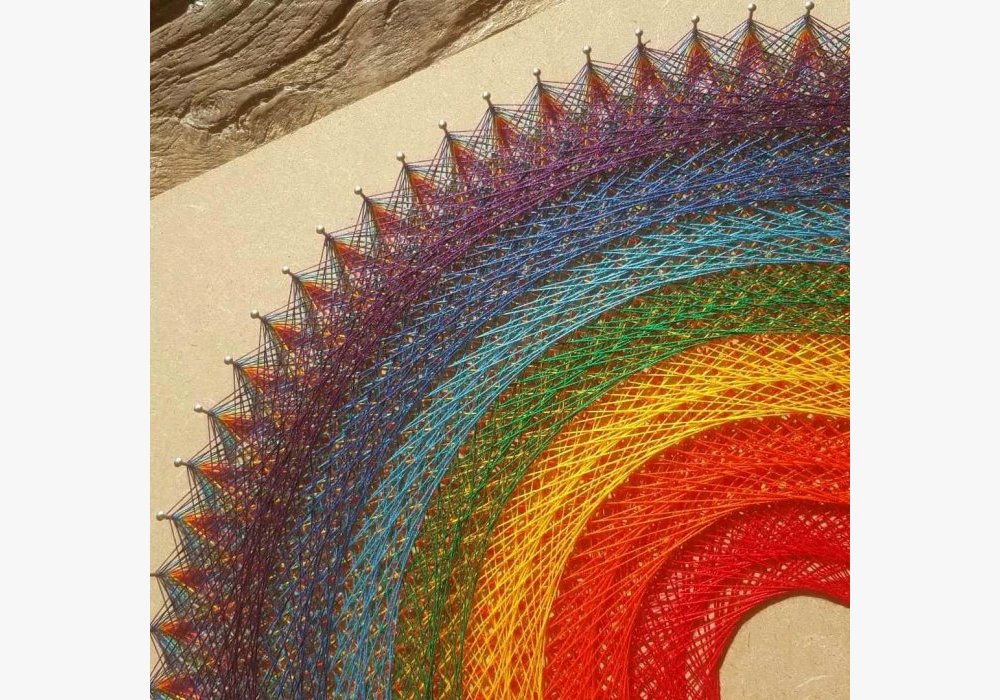 Tableau mandala fils tendus string art