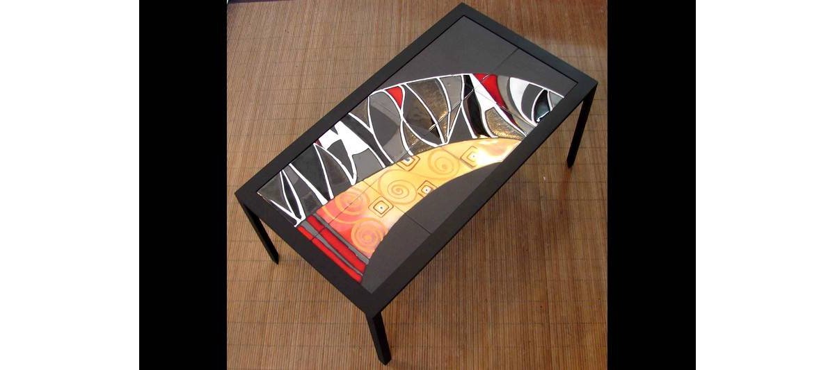 Table basse - émaux cloisonnés