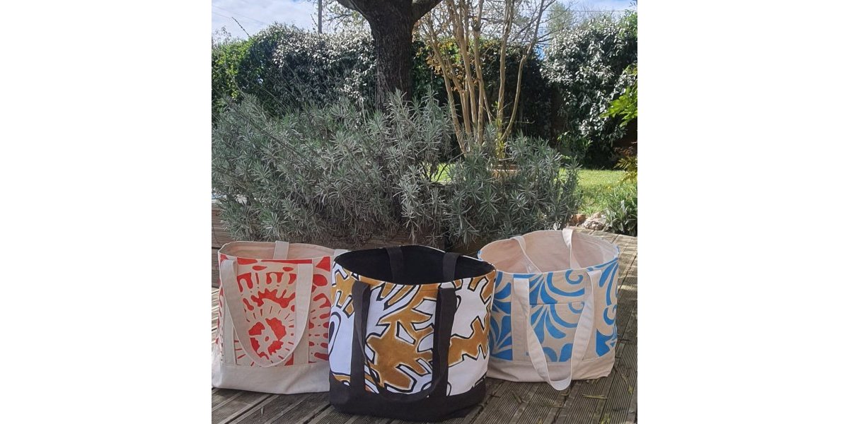 Sac imprimés au pochoir