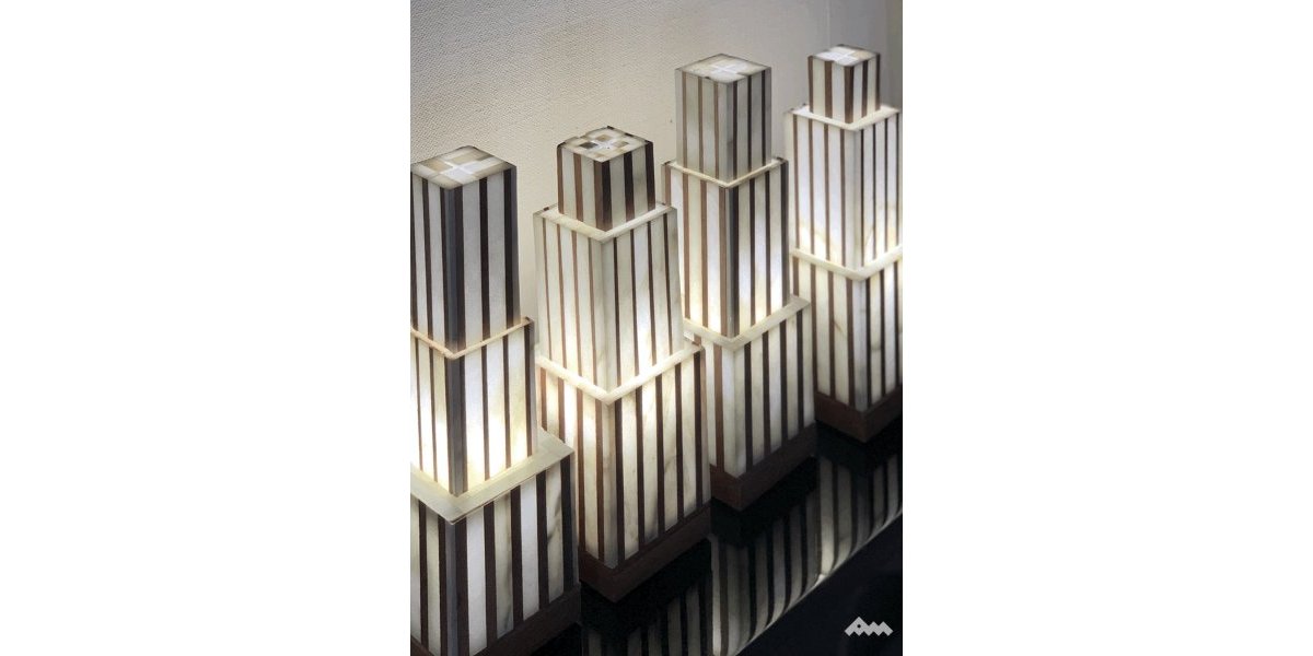 Luminaires Clément (pierre, noyer) - Cap Ferret