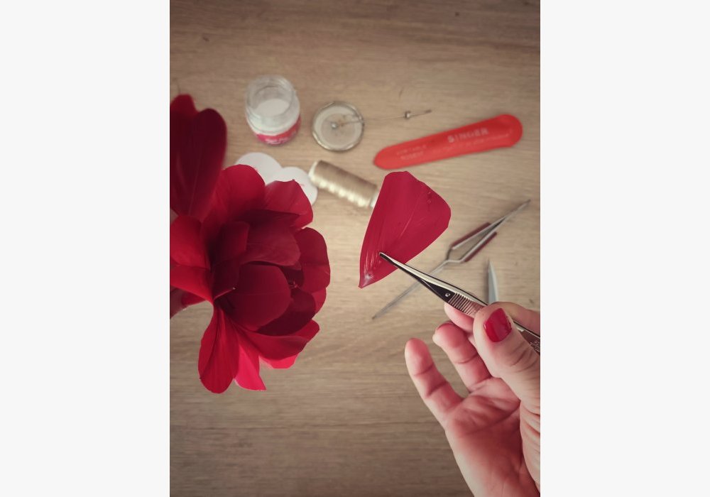 Fleurs en plumasserie 