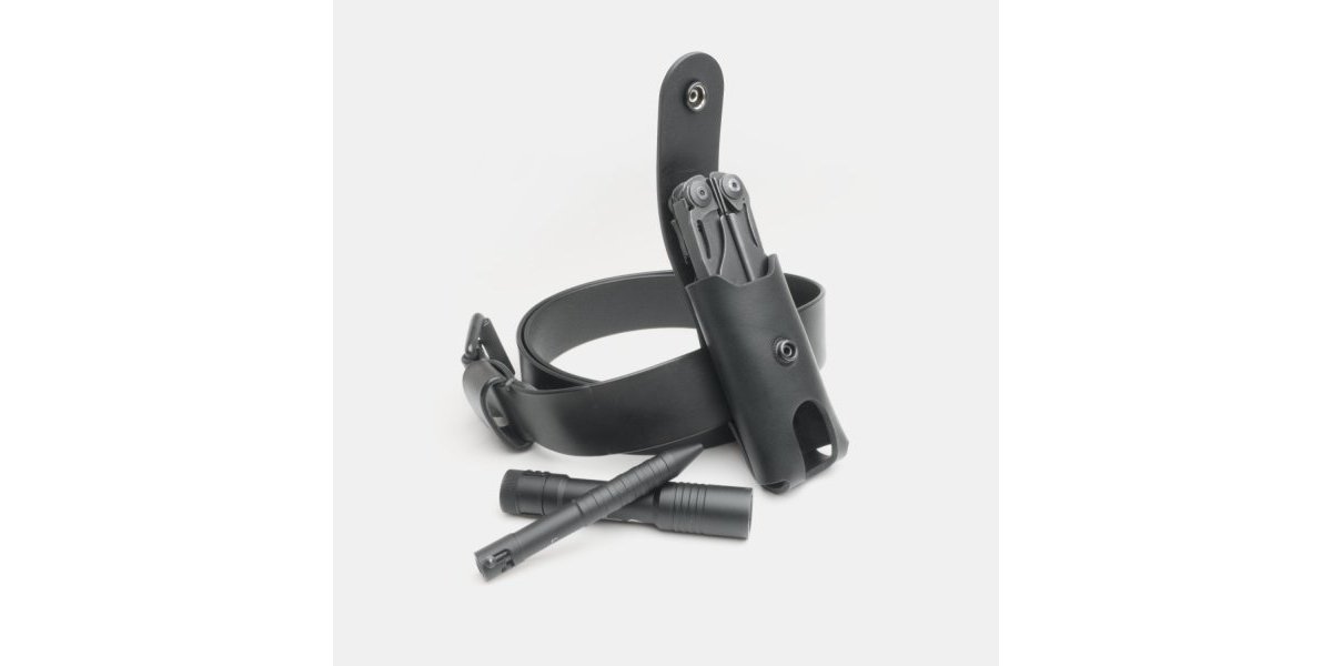 Porte-outil multifonction cuir noir – cousu main | Darksails