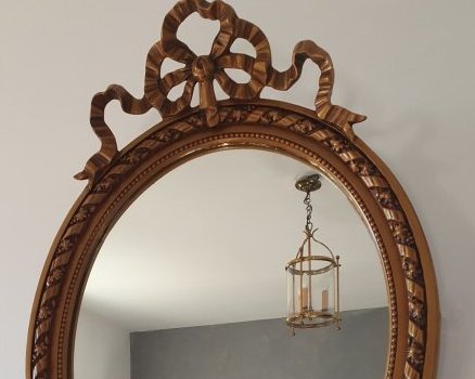 Miroir ovale style Louis XVI restauré
