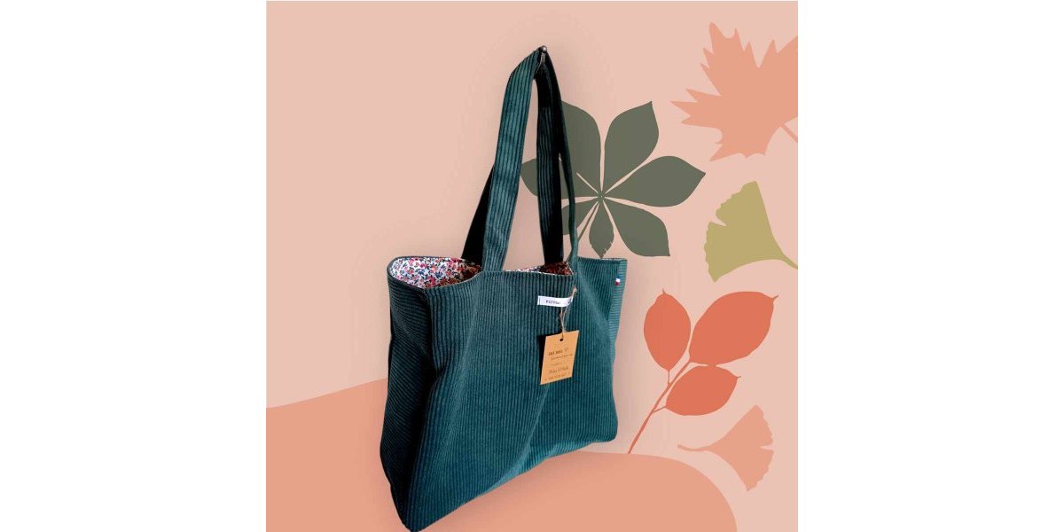 Grand sac cabas en velours 