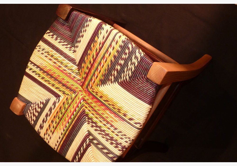 tabouret Paillage Polychrome