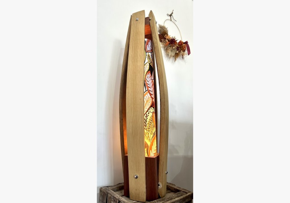 lampe ANA, douelles de barrique recyclée 