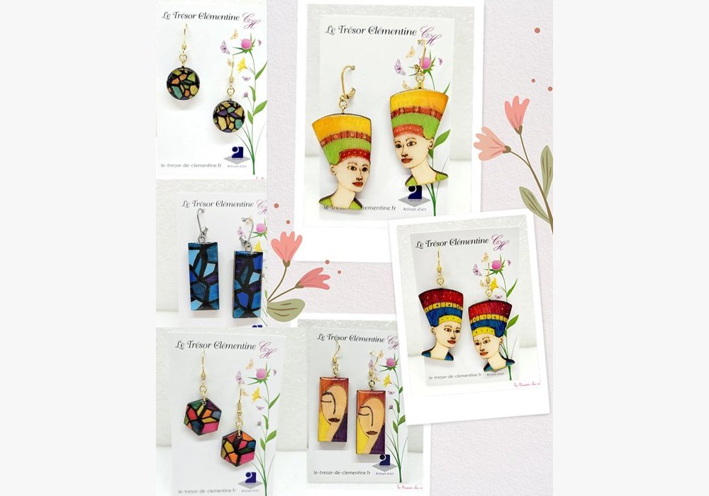 Bijou style vitrail et visages