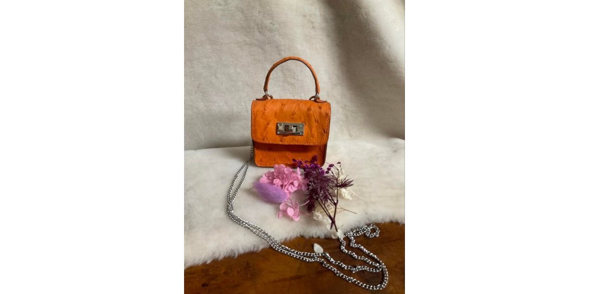 Mini Baby Bag autruche orange 