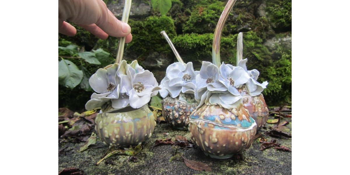 Boite coloquinte florale porcelaine