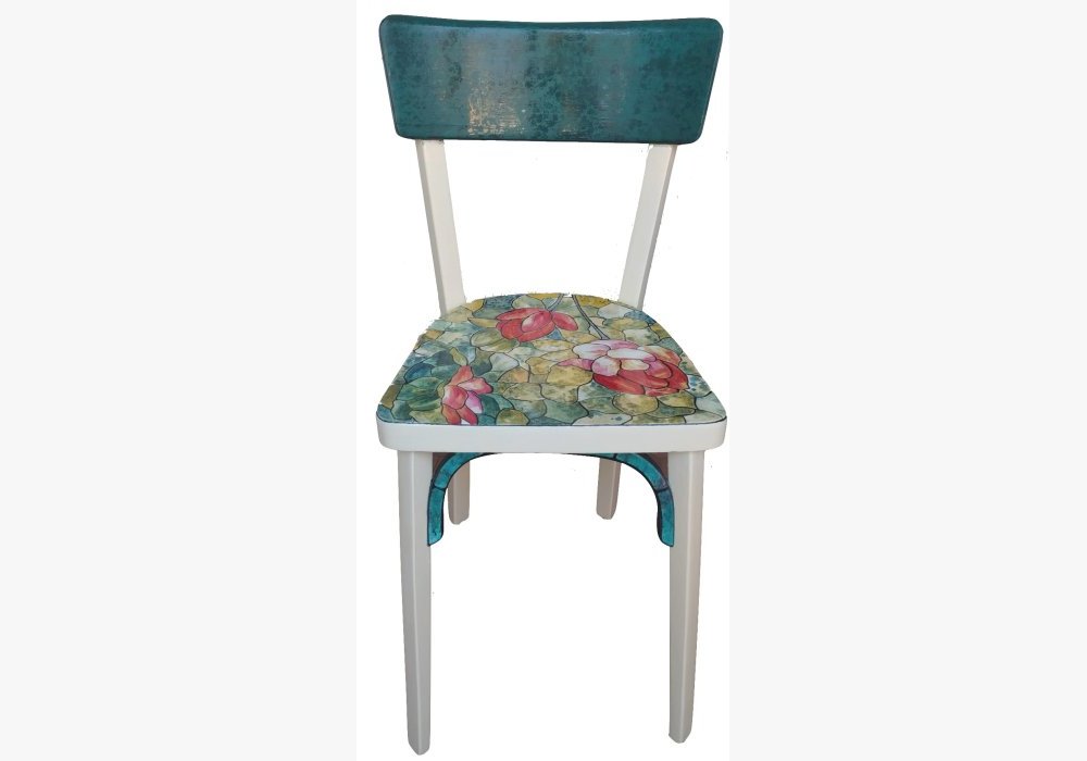 peinture décorative sur chaise