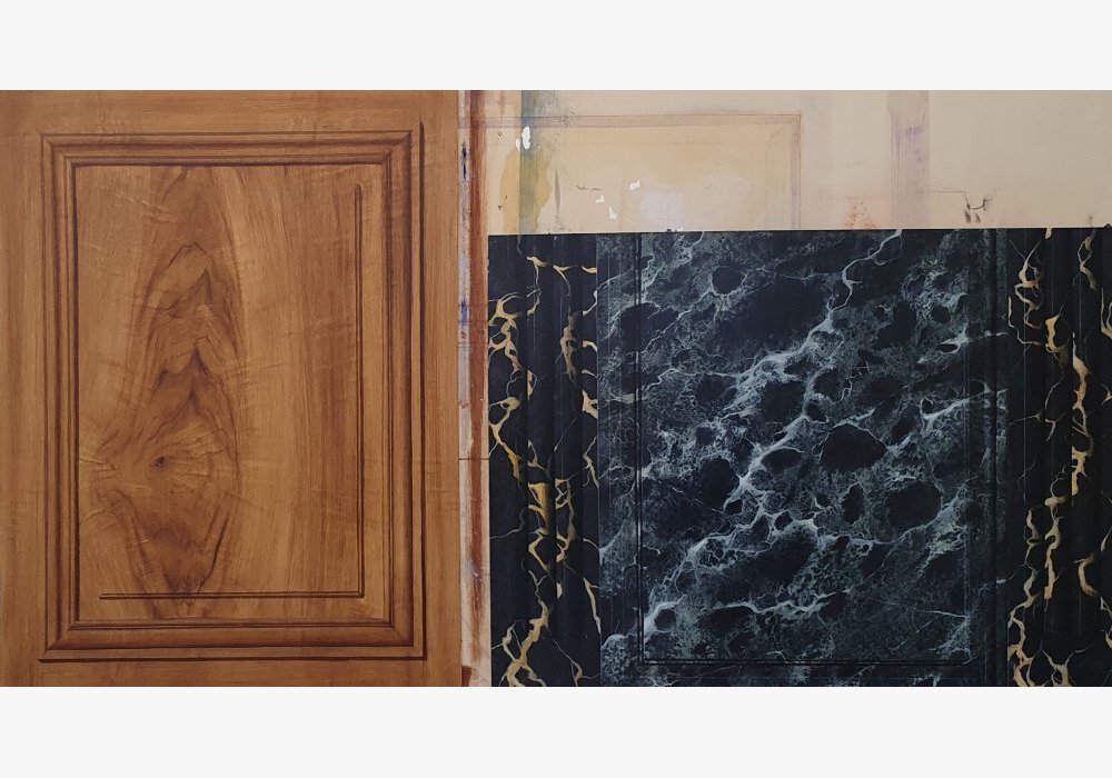 Imitation de matière, noyer et marbre