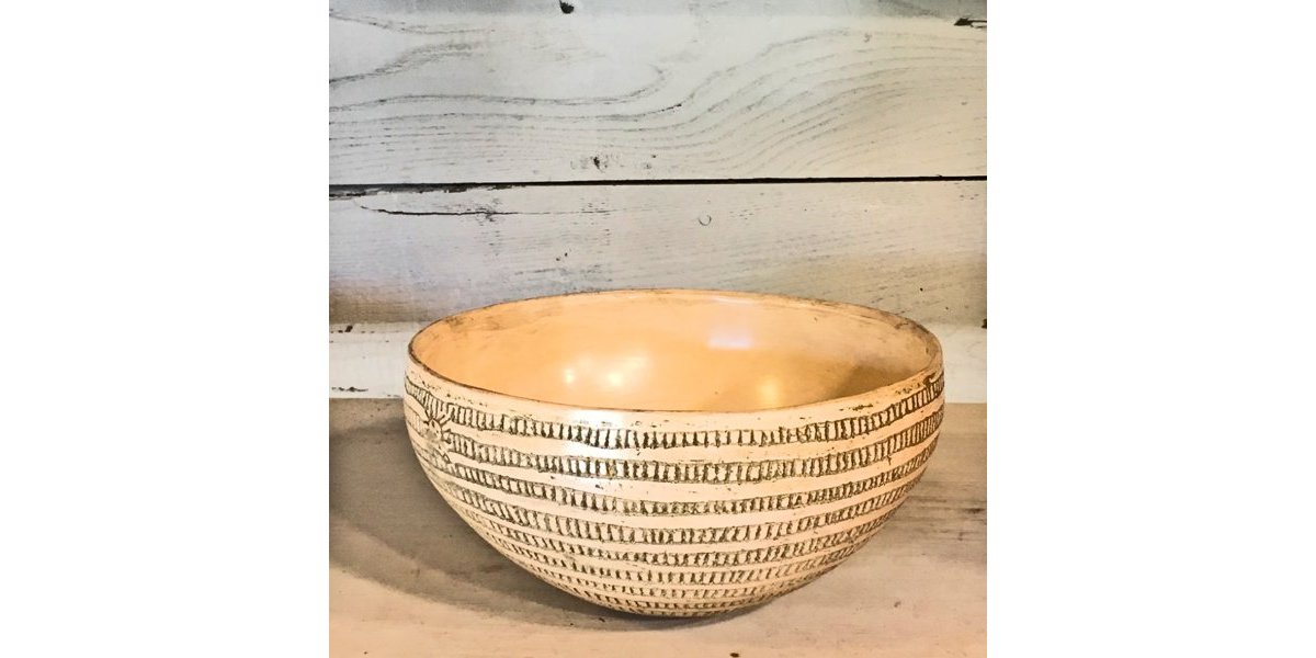 bol blanc poli, gravé