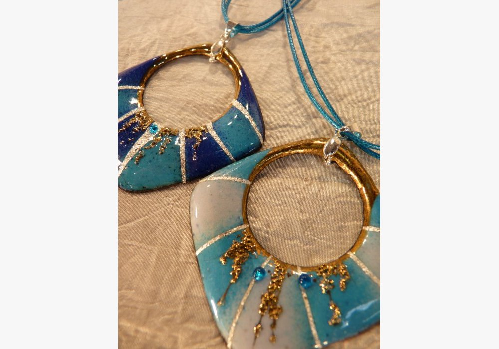 pendentif email or argent