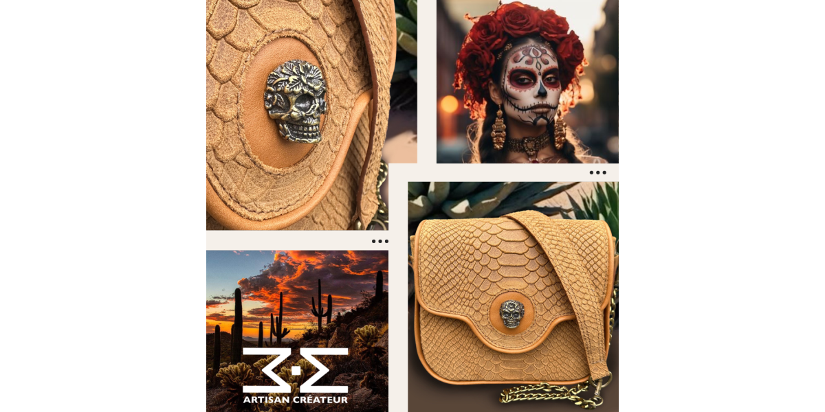 Modèle Iseult cuir suédé texturé python camel