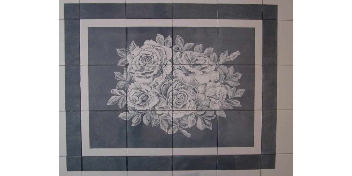 le bouquet, gravure sur oxyde - cuisson 800°