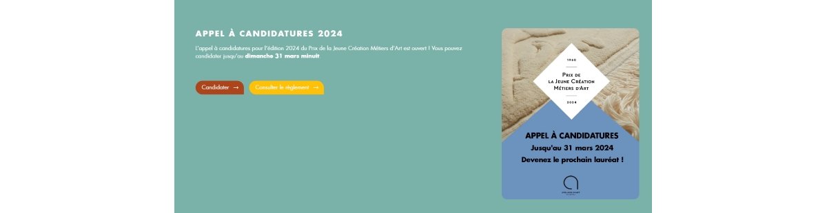 PRIX DE LA JEUNE CRÉATION MÉTIERS D’ART