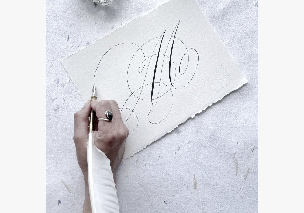 Calligraphie anglaise, capitale ornée