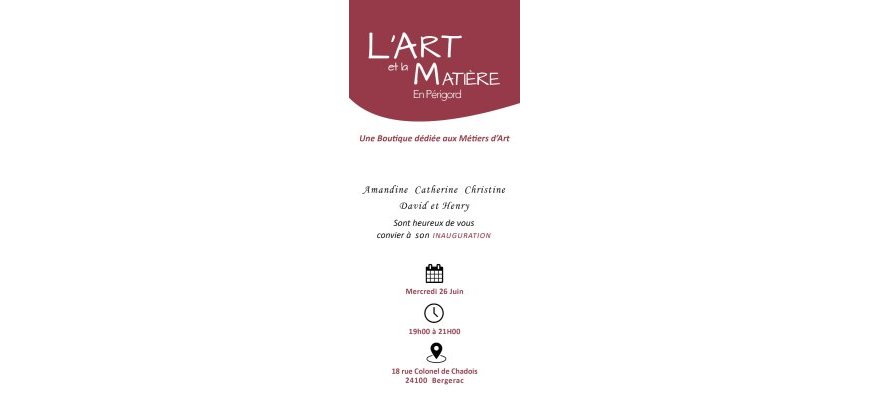 Inauguration boutique métiers d’art 