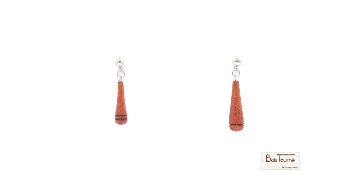 Boucles d’oreilles en padouk
