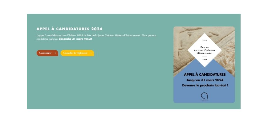 PRIX DE LA JEUNE CRÉATION MÉTIERS D’ART