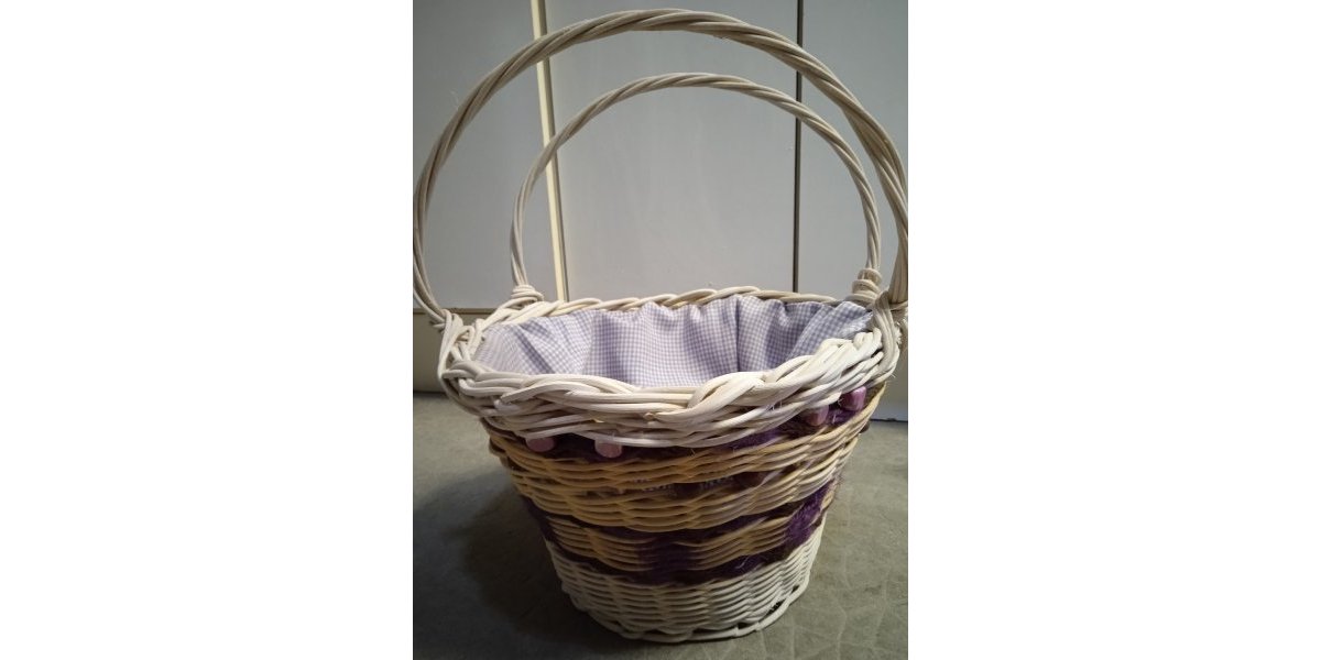 panier tissu mauve