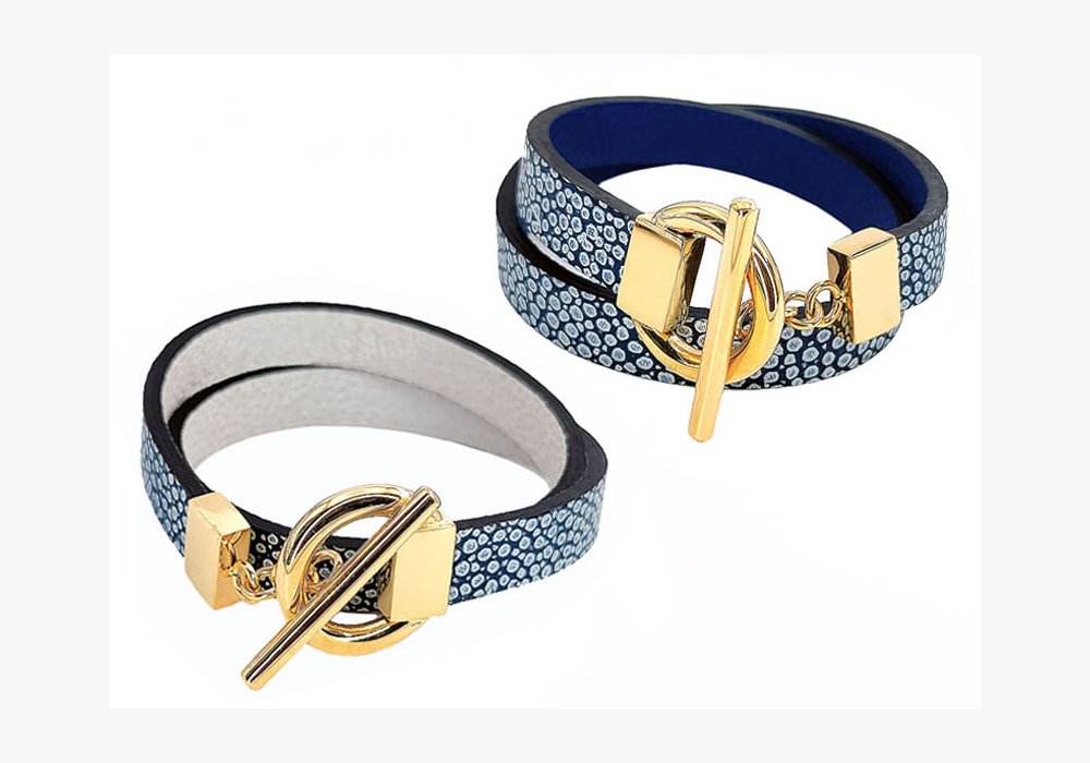 Bracelets cuir réversible double tour 