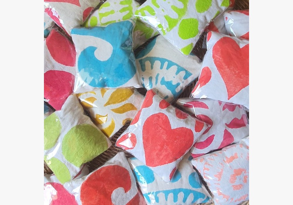 Sachet de lavande imprimés au pochoir