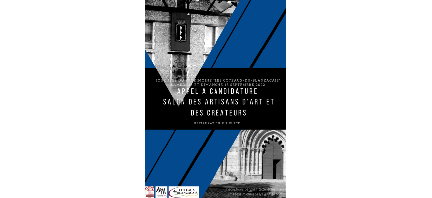Appel à candidature Journées du Patrimoine Coteaux-du-Blanzacais en CHARENTE