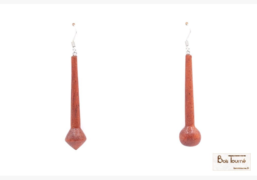 Boucles d’oreilles en padouk