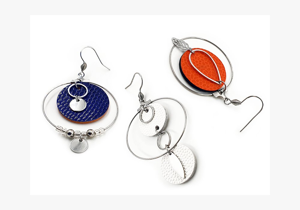 Boucles d’oreilles cuir créole