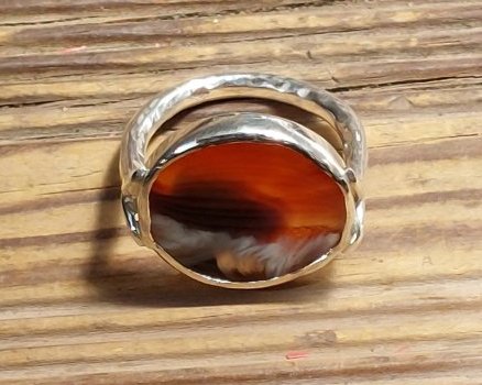 Bague paysage - arg925 et cornaline