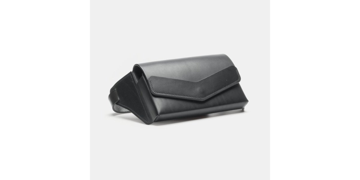 Sac ceinture cuir noir – cousu main | Darksails