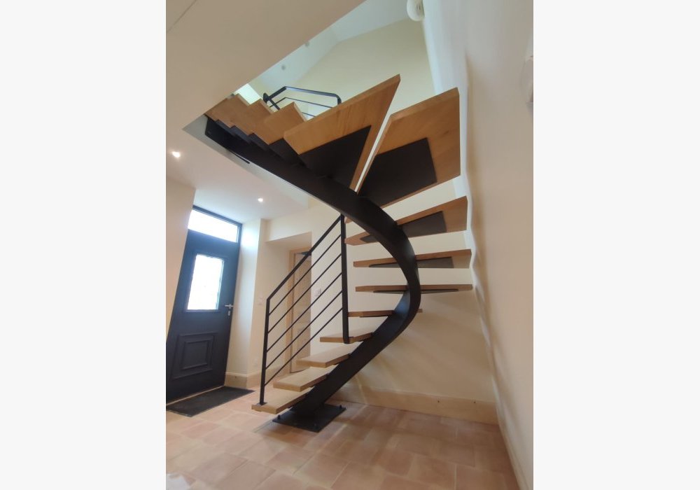Escalier acier/bois