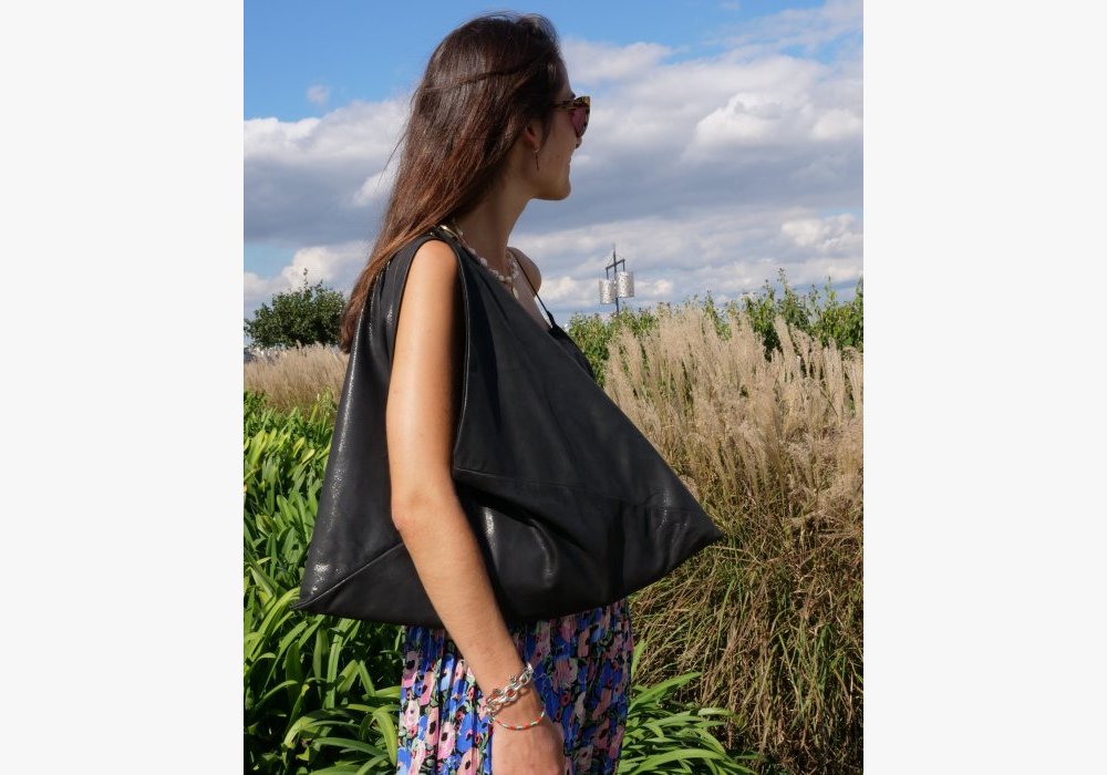 le sac 白髪 shiraga Furoshiki en cuir 