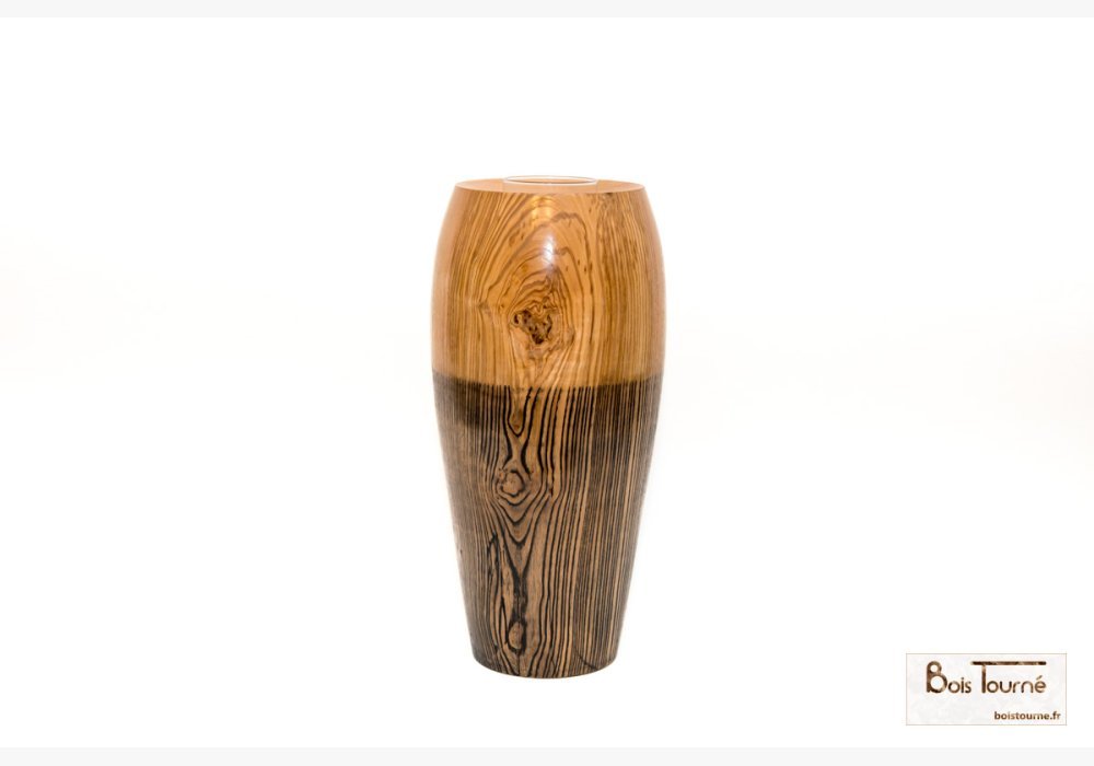 Vase brossé / teinté en frêne