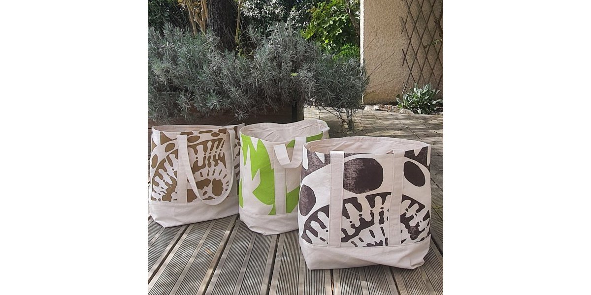 sacs sérigraphiés sur drap ancien