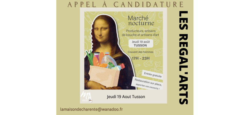 Régal’Arts organisés par la mairie de Tusson 