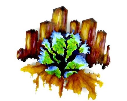 Pièce décorative murale en émail 3D 