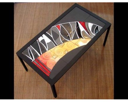 Table basse - émaux cloisonnés
