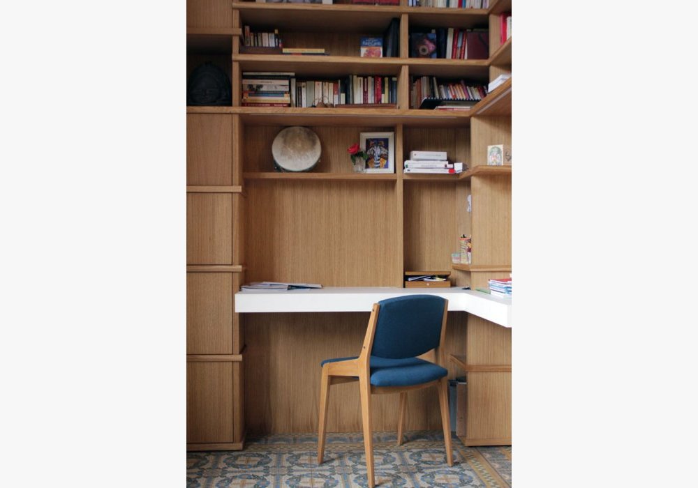 Bibliothèque bureau en chêne