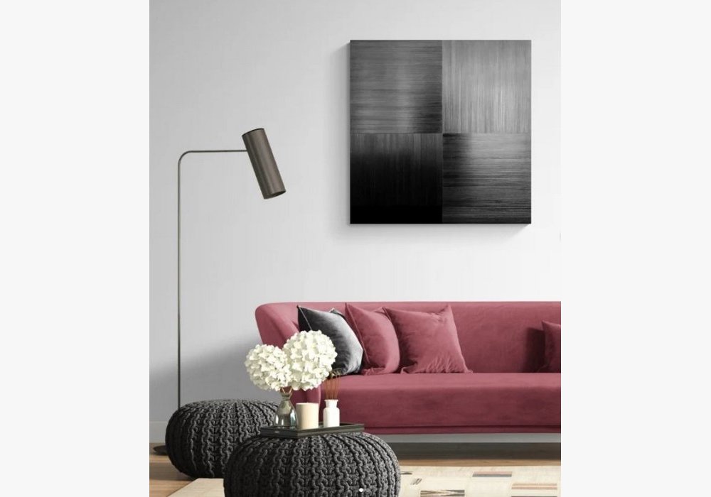 Marqueterie de paille - Tableau cubique