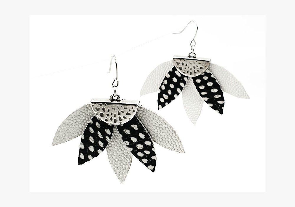 Boucles d’oreilles cuir lotus