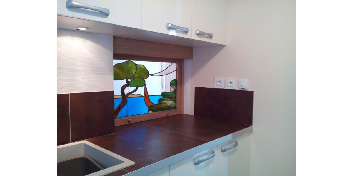 Vitrail pour un passe-plats